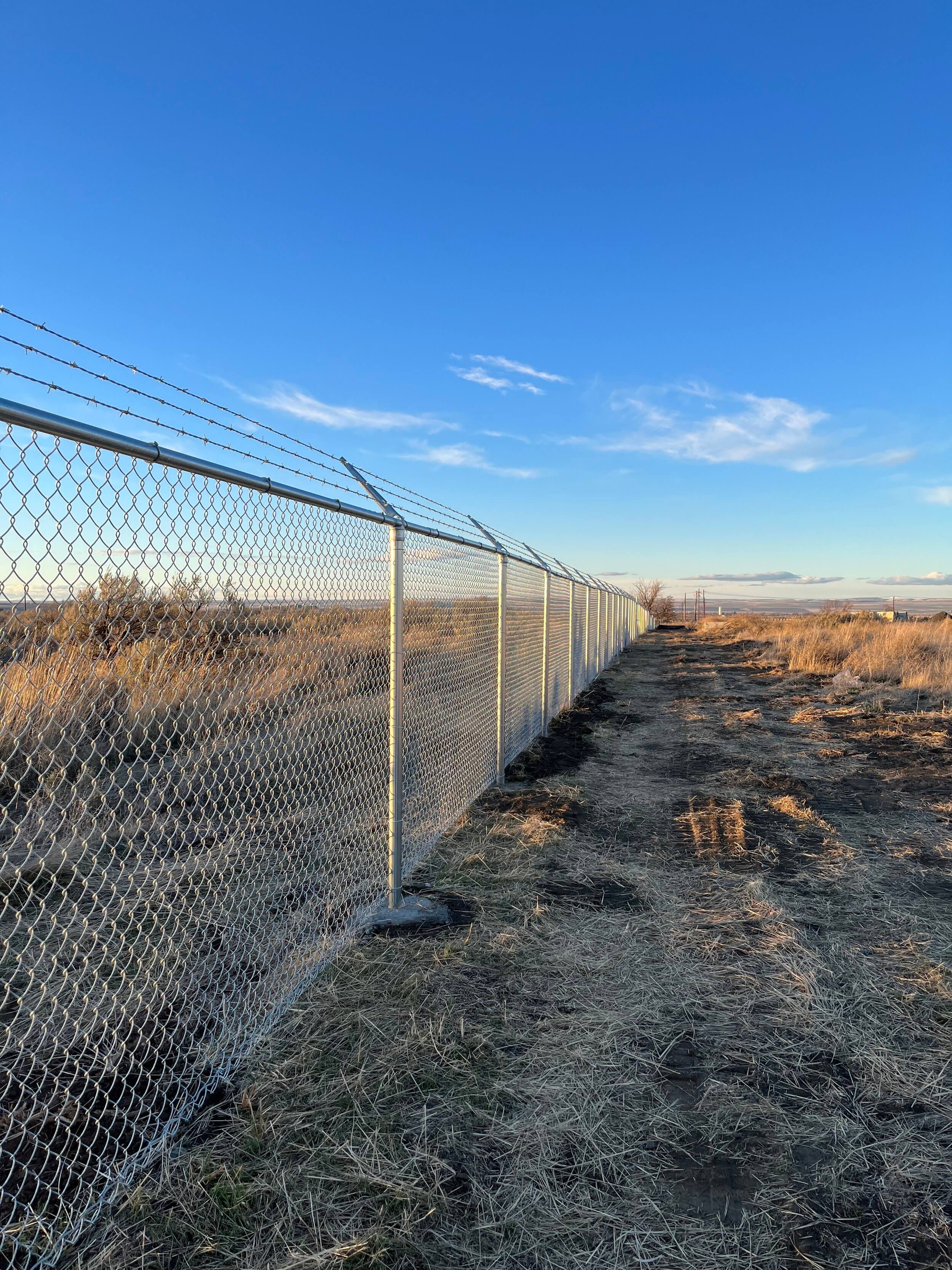 Chain link fence installation